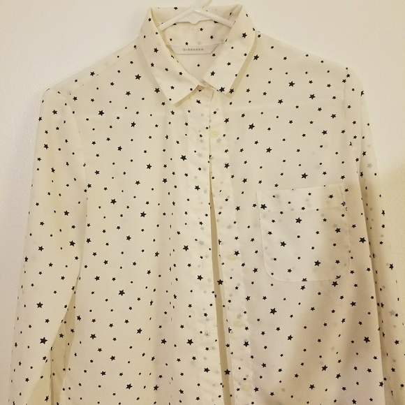 Giordano Tops - Star Printed black &white Shirt